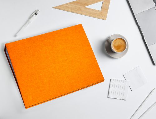 Capa liderpapel paper coat 4 aneis 25 mm frosty laranja , Liderpapel , 26425 , 8423473264250